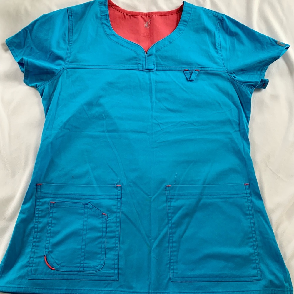 Blue Teal MC Scrub Set